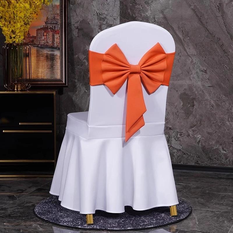 Spandex High Quality Chair Sash Fit All Chairs With Decorative Ready Made Bow Tie Knot Ideal for Wedding and Event Decoration