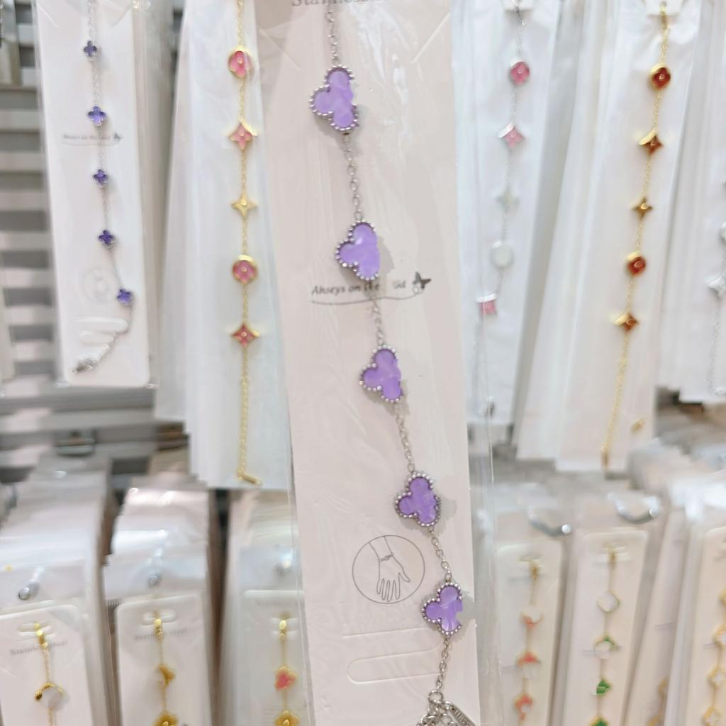 Double-sided Five-flower Four-leaf Clover Bracelet Titanium Steel Does Not Fade Light Luxury High-end Jewelry