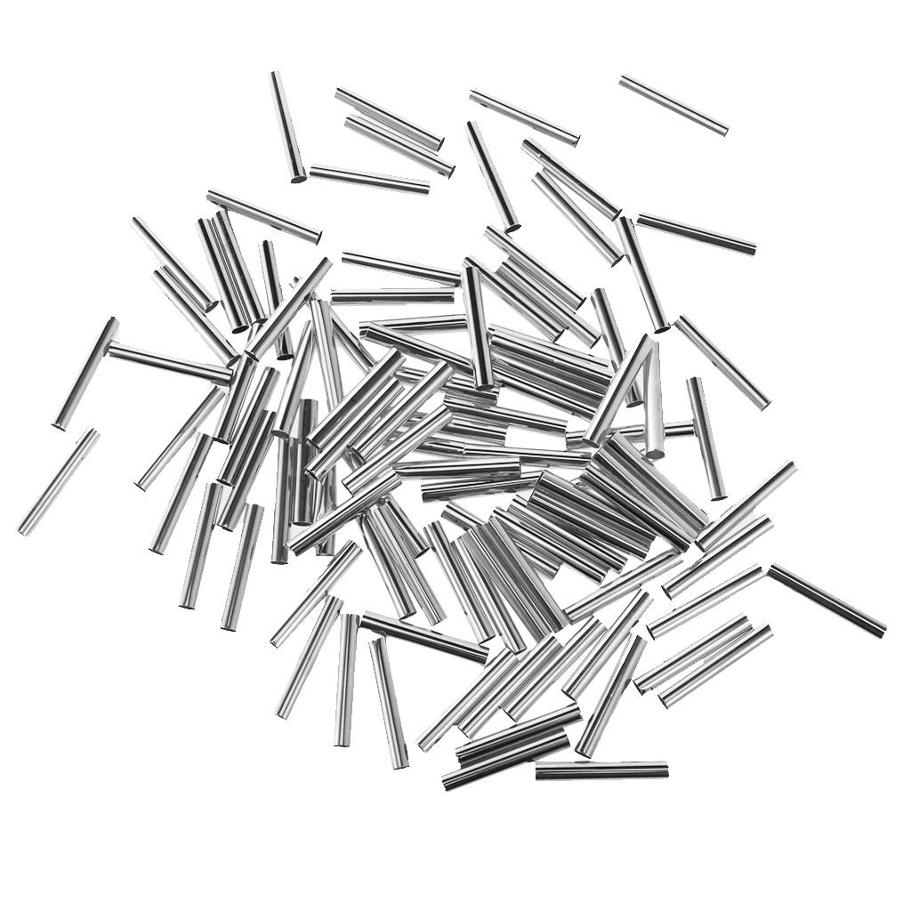 100pcs Tube beads Spacer 4mm Hole - Silver, 30mm
