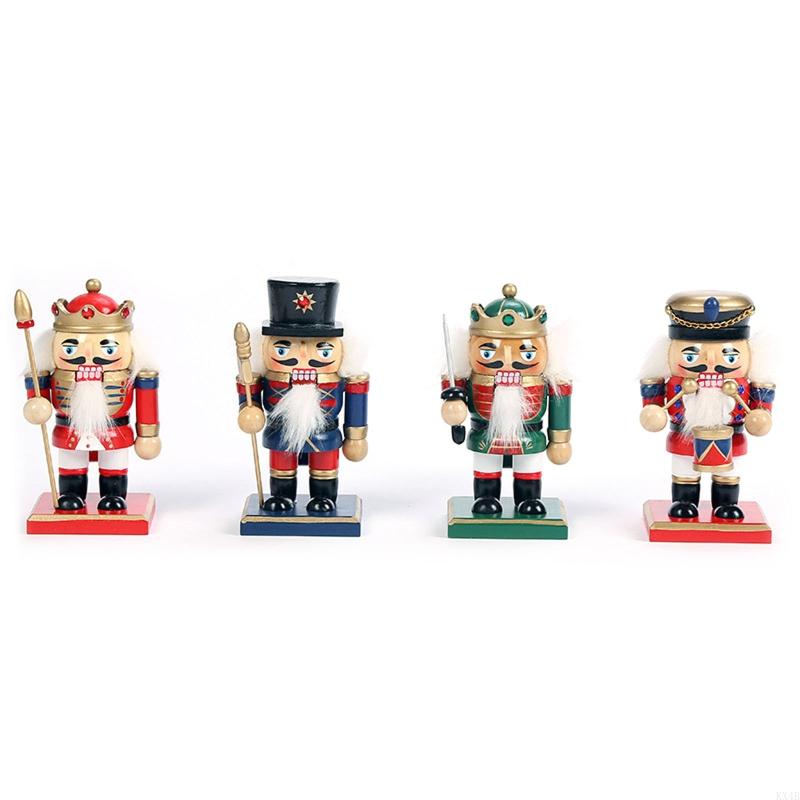 KX4B Christmas Nutcracker Soldier Ornaments 4pcs/set Birthday Wedding Holiday China Mainland