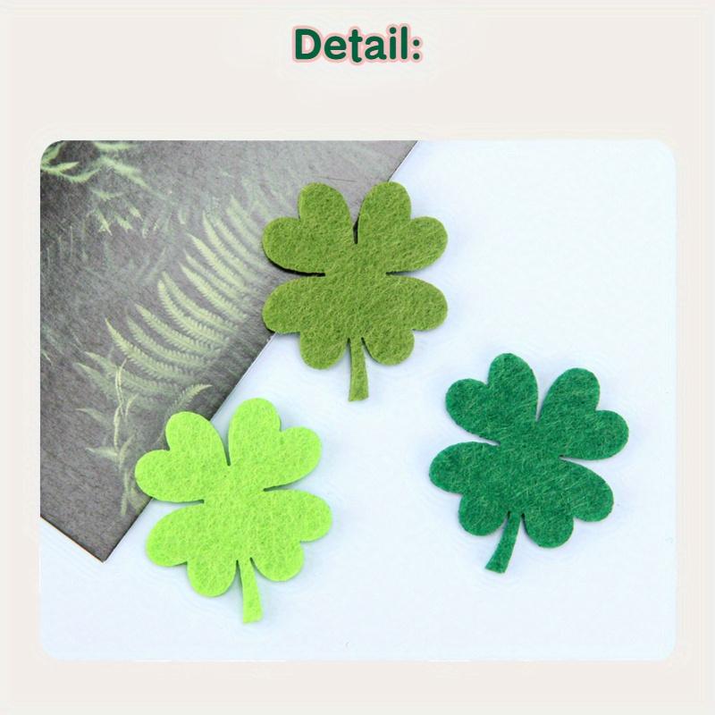 50pcs 3 Colors Cartoon Felt Cloth Four-leaf Exquisite Love Handmade DIY Hair Accessories Decorative Accessories Materials Kit