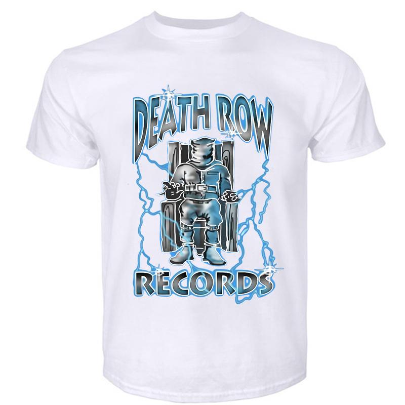 Death Row Records Airbrush Tee Slim Fit Male Summer Tee Top Brand Cotton T-shirt Drop Shipping
