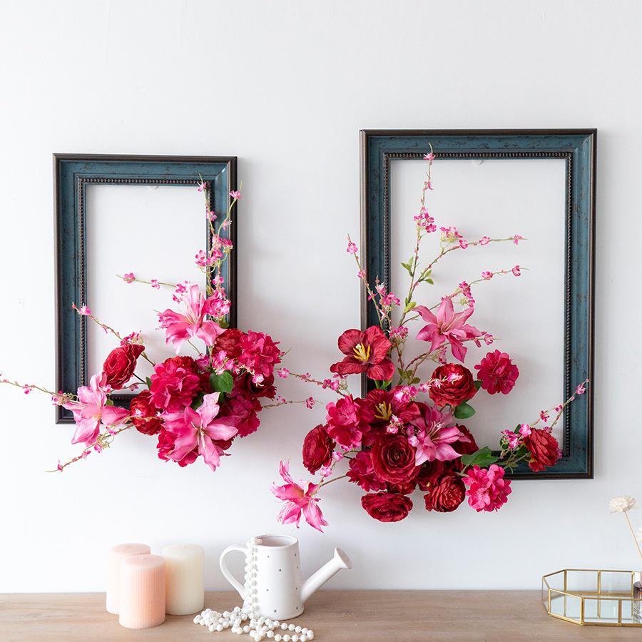 Floral Art Photo Frame Set for Wall and Window Decoration
