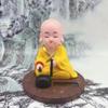 1Pc Car Dash Board Home Office Decoration Solar Powered Bobble Shaking Head Dancing Toy Buddhist Monk Figurines Statues