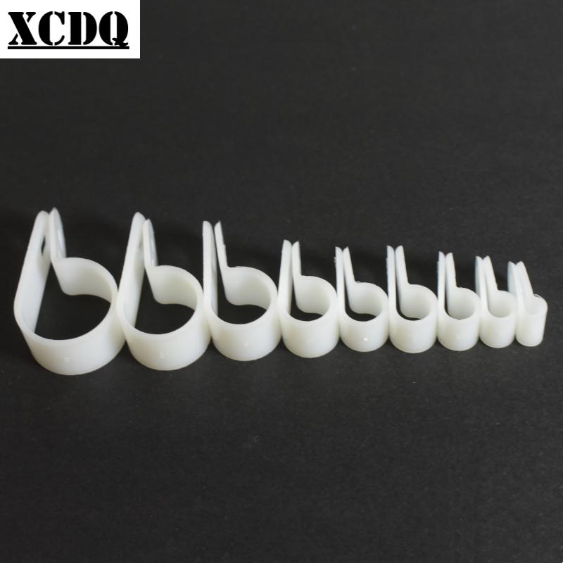 50pcs 100pcs White CC Series Plastic Nylon Isolation R Type Screw Fixed Computer Wire Holder Clamp Cable Manager for Desk Wall