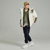 New Balance Windproof Hooded Down Jacket Asia Sizing 'White Olive Green' Unisex AMJ24377-CIC