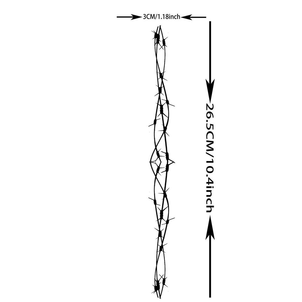 7 Sheets Barb Wire Temporary Tattoos For Women Men Adults, Halloween Barb Wire Tattoos Stickers, Prison Prisoner Tattoos Costume