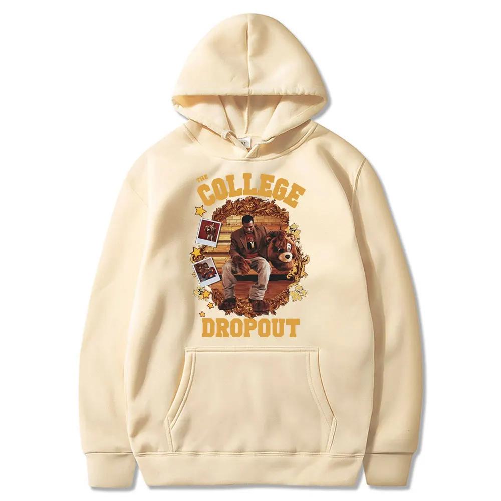 

College Dropout Hoodie Kanye West Music Album Printed Sweatshirts Casual Oversized Hoodie Hip Hop Streetwear Men s Clothing XXXL