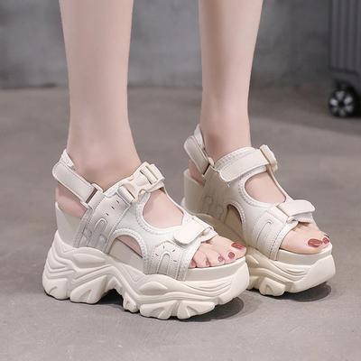 Mode 10,5 cm Klobige Plateausandalen Damen 2025 Hohe Absätze Sexy Zehenfreie Sandalen Keil Erhöhte Schuhe Damen Strand Sommer Sandale