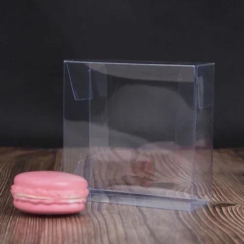 

50pcs Transparent Plastic Packaging Folding Box Frosted PVC Soap Desserts Candy Jewelry Festival Gift Storage Small size Boxes 5.5x5.5x2.5cm