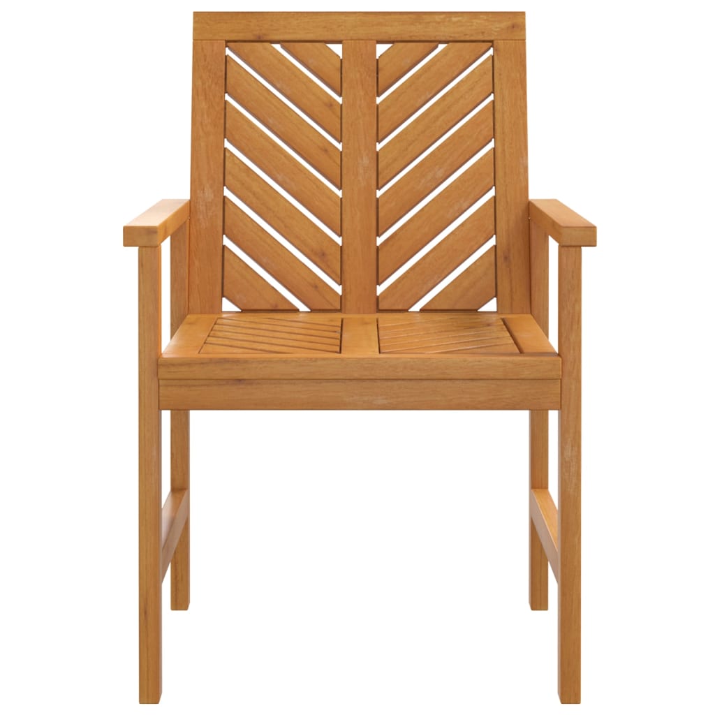 Garden Dining Chairs 2 Pcs Solid Acacia Wood