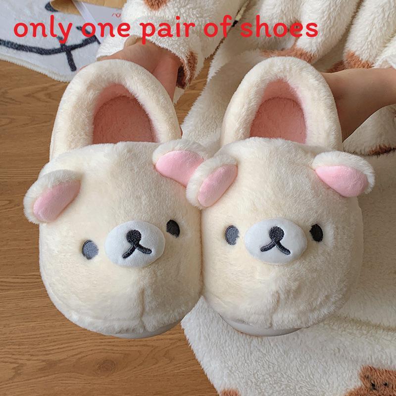 Rilakkuma Cozy Cotton Slippers With Nonslip Sole For Indoor Comfort