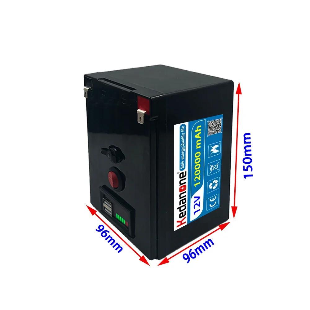 New 12V120Ah 18650 Lithium Battery Pack 3S7P Built-in High Current BMS for Sprayers,carts Electric Vehicle Batterie+charger