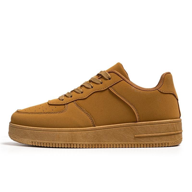 Low-top simple fashion little white shoes student solid color lace-up board shoes four seasons leather surface sports and leisure men's shoes K050-1