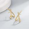 Simple Fashion  Color Zircon Cross Stud Earrings For Women Girls Korean Dainty Lady Earrings Jewelry Wedding Party Gifts