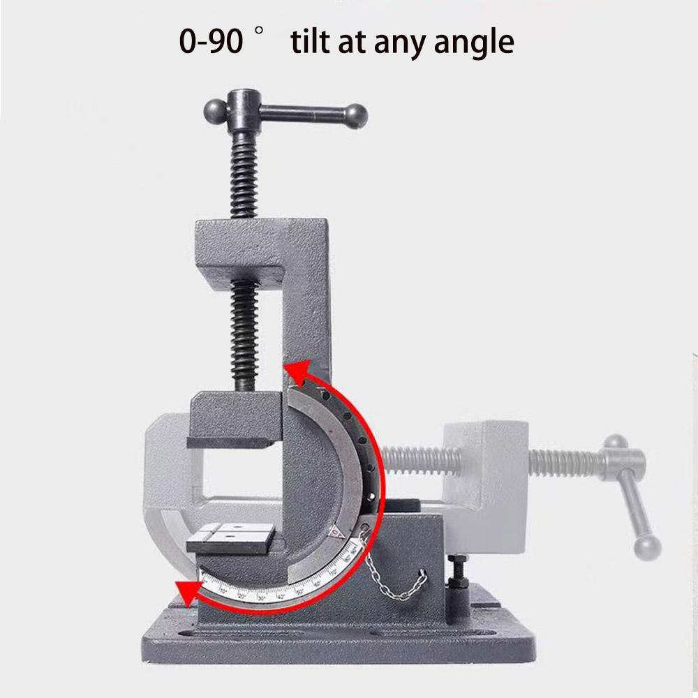 Precision Drill Press Tilting Machine Vise For Milling Drilling Machine Vise 0-90° Degrees Slide Adjustable Angel Tilting Bench