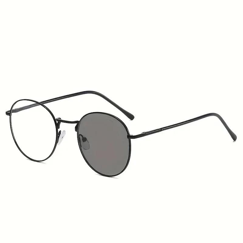 Fashion Round Metal&Plastic Frame Women Pochromic Glasses for Men Daily Outdoor Life Vacation Outfits Accessories