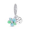 Authentic Copper Charm Bead Charms Luxury Blue Luminous Flower Pendant Bead Charms Compatible With Bracelets Diy Women Making Delicate Gift