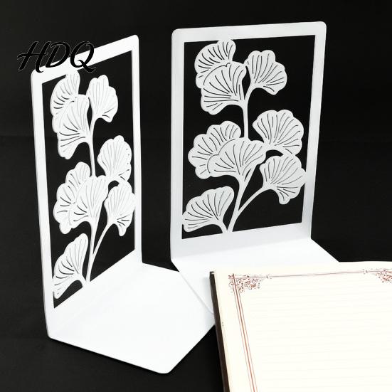 Heavy Duty Book Holder 1 Pair Metal Decorative Bookends Ginkgo Leaf/Monstera Ends for Leaf Bookend Bookshelf Non-Skid Stopper Home Office Study Room