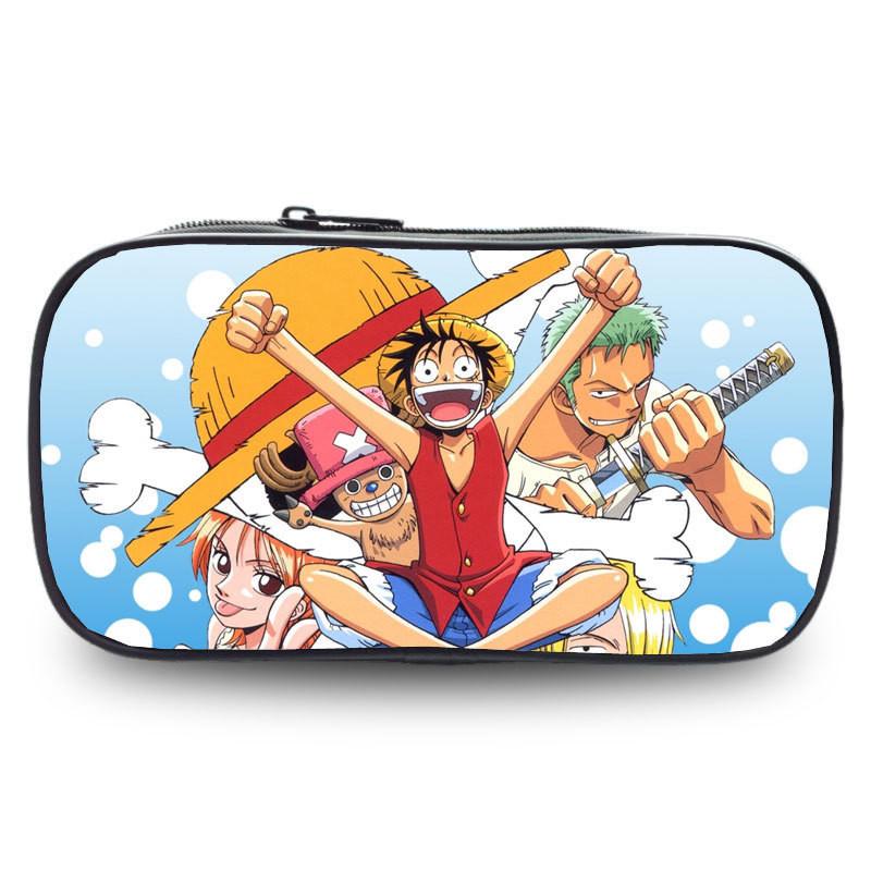 One Piece Luffy Anime Printed Student Single Layer Stationery Storage Pencil Bag For Boys And Girls