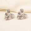 6pcs Simple Kpop Fashion Rectangle Irregular Stainless Steel Ear Studs For Women Men Accessories Silver Color Earrings Jewelry