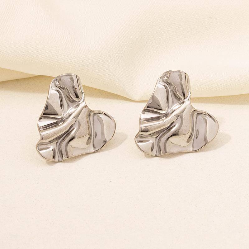 6pcs Simple Kpop Fashion Rectangle Irregular Stainless Steel Ear Studs For Women Men Accessories Silver Color Earrings Jewelry