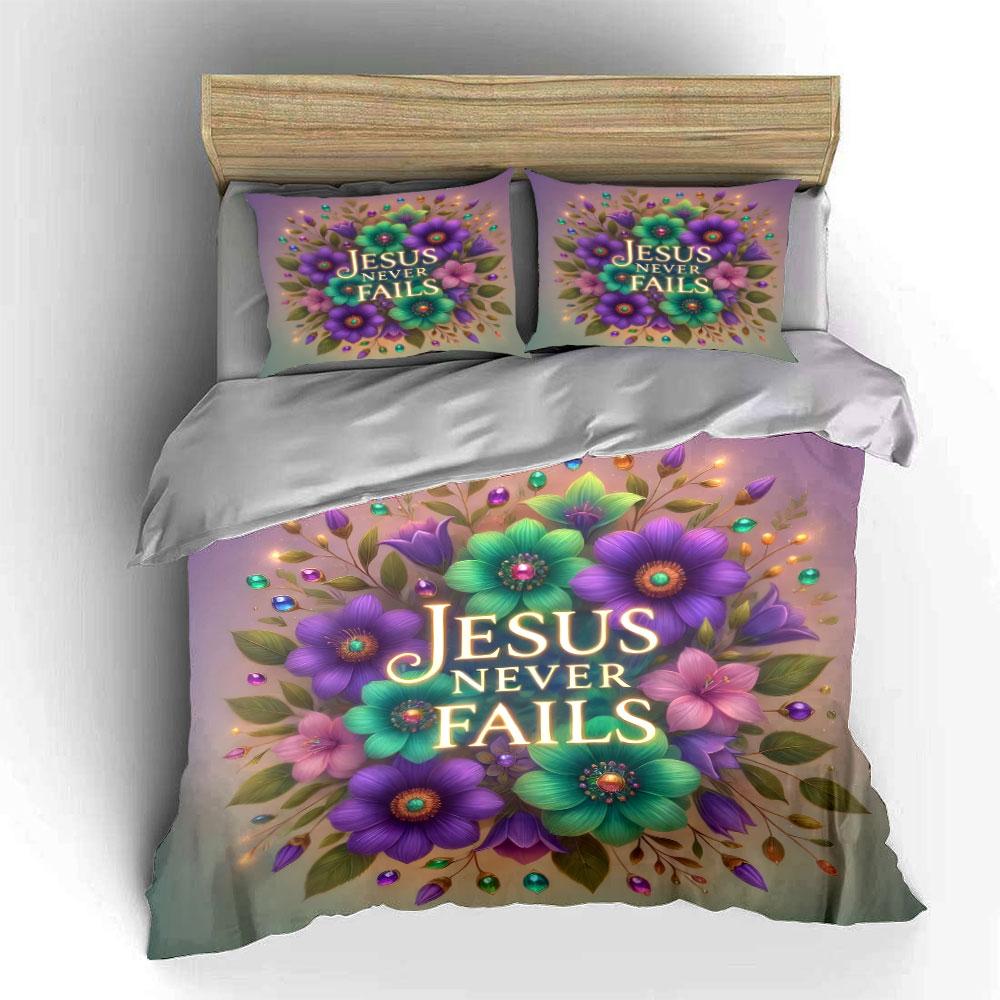 "Floral Christian Decor Set Design" kid's and adults' bedroom decor, Exquisite three-piece bedding set gift