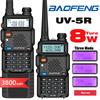 Baofeng UV 5R 5W/8W Walkie Talkie Banda Dupla CB Rádio Amador a Pilhas Longa Distância Para Acampamento Rádio Bidirecional FM 16km Pequeno Portátil