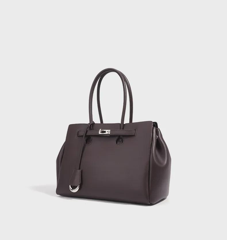 Damen-Aktentasche 2025 aus echtem Leder – Vielseitige Pendlerhandtasche mit großem Fassungsvermögen