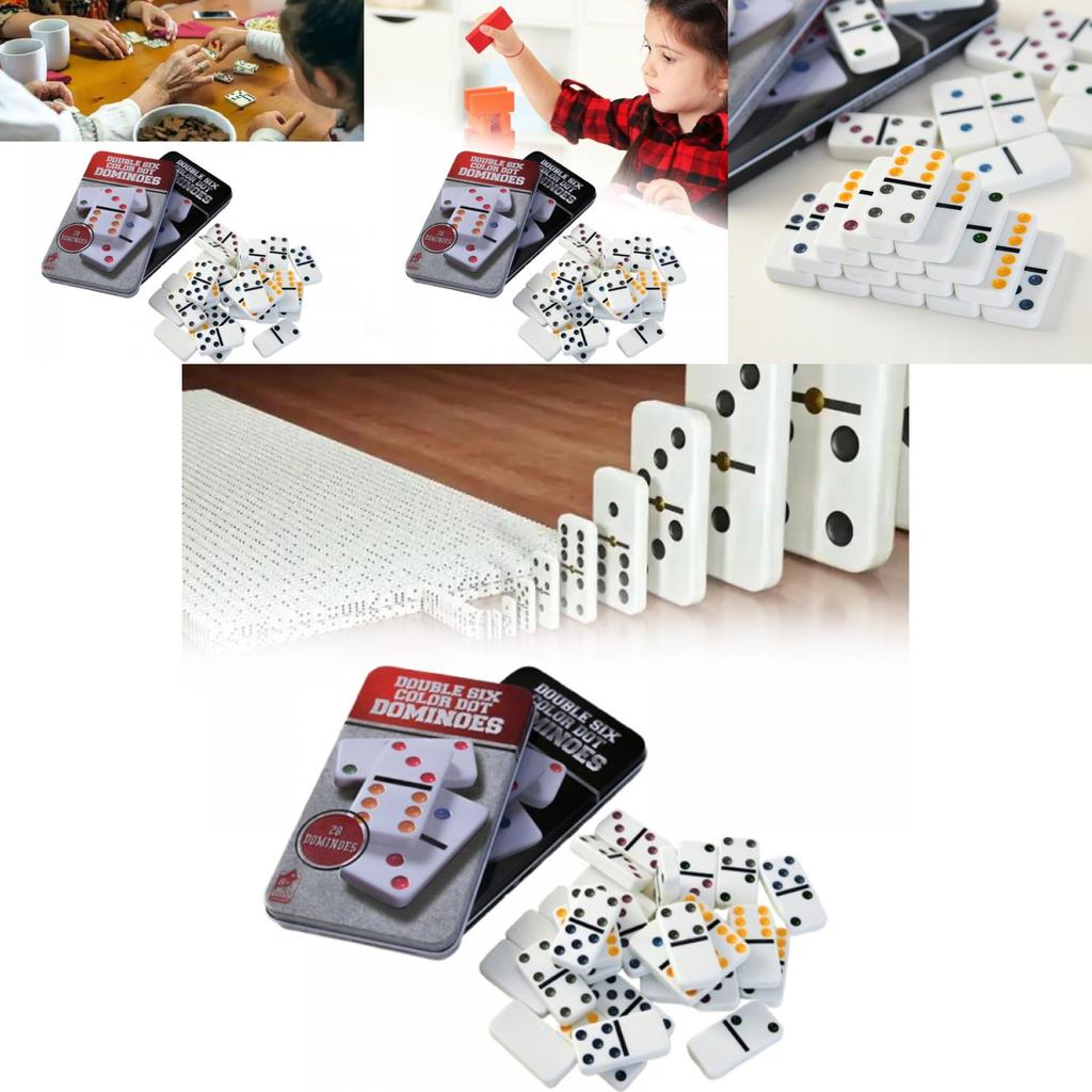 Double Six Colour Dot Dominoes Game With Interactive Play For Children Parent Interaction