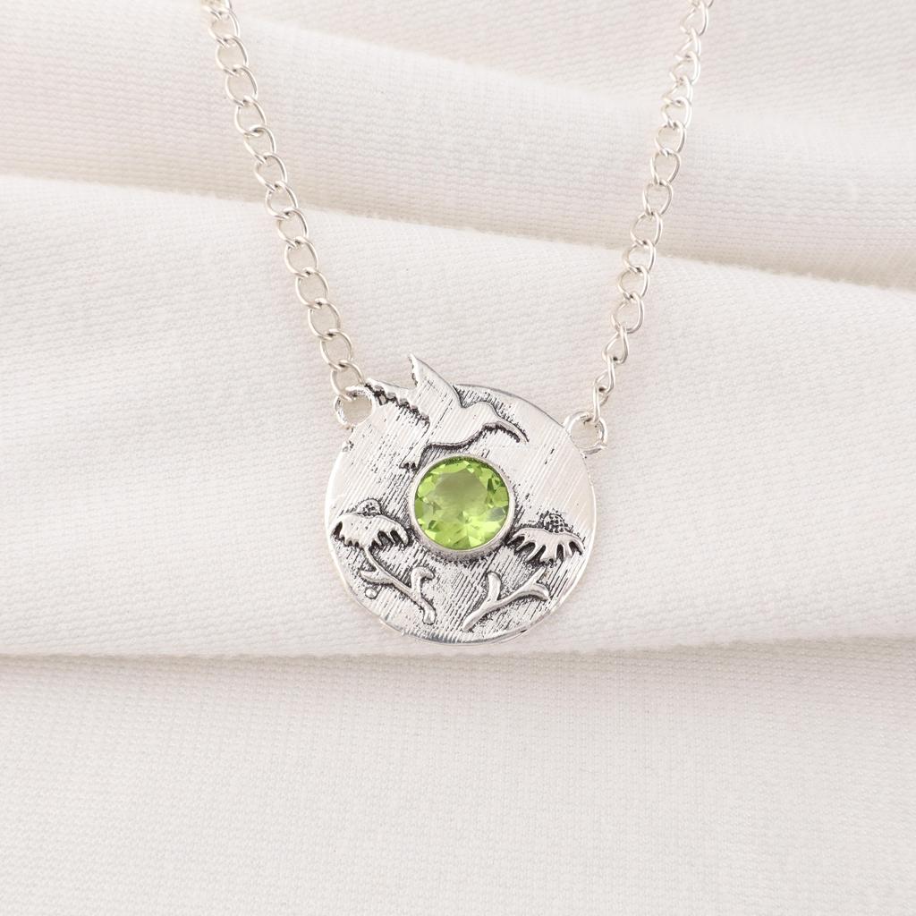 Peridot Pendant Gemstone Jewelry, 925 Solid Sterling Silver Pendant, Handmade Jewelry Birthstone Pendant, Gift For Him