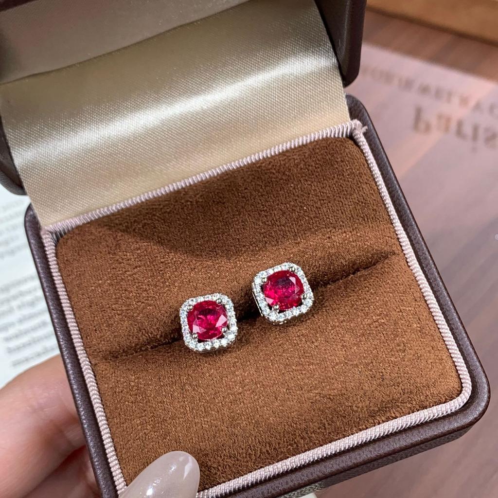 Cultivate Cultivate Stone Square Bag Perfume Bottle Jewelry Set Women's Ring Earrings Pendant Necklace Three-piece Set