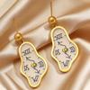 1 Paar Damenohrringe Leichte Schmelzende Uhr Design Hängeohrringe Künstlerisches Römisches Zifferblatt Muster Lange Ohrringe Schmuck Geschenk