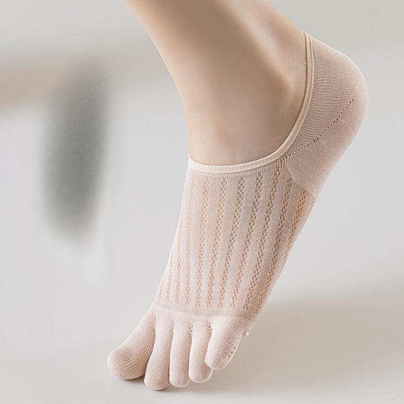Five-finger Socks, Women's Boat Socks, Summer Invisible Shallow-mouthed Anti-odor, Sweat-absorbing, Anti-slip, Low-top Split-toe Socks, Short Leg