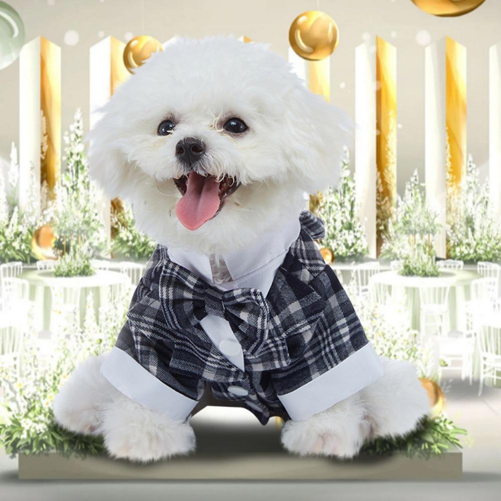 New Pet Dress Wedding Party Autumn Dog Dress Polyester Tie Suit Dress Puppy Dress