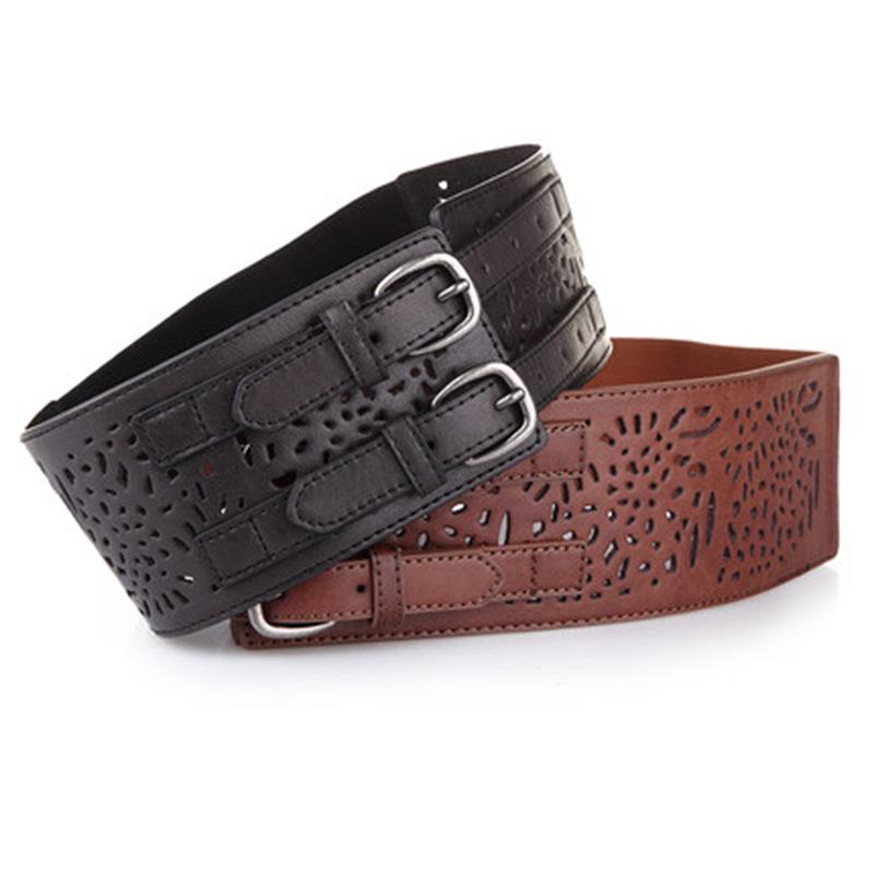 Herbst/Winter Mode Doppelreiher Mantel mit elastischem Bund & breitem Gürtel für Damen