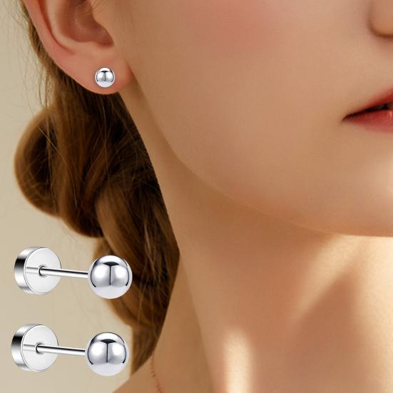 1 Pair Women Faux Pearl Earrings Daily Ear Studs Unisex Piercing Alloy Stud Earrings Commuting Party Prom Ear Jewelry
