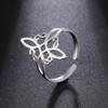 Witch Knot Ring for Women Stainless Steel Adjustable Open Finger Rings New Witchcraft Amulet Jewelry Birthday Gift