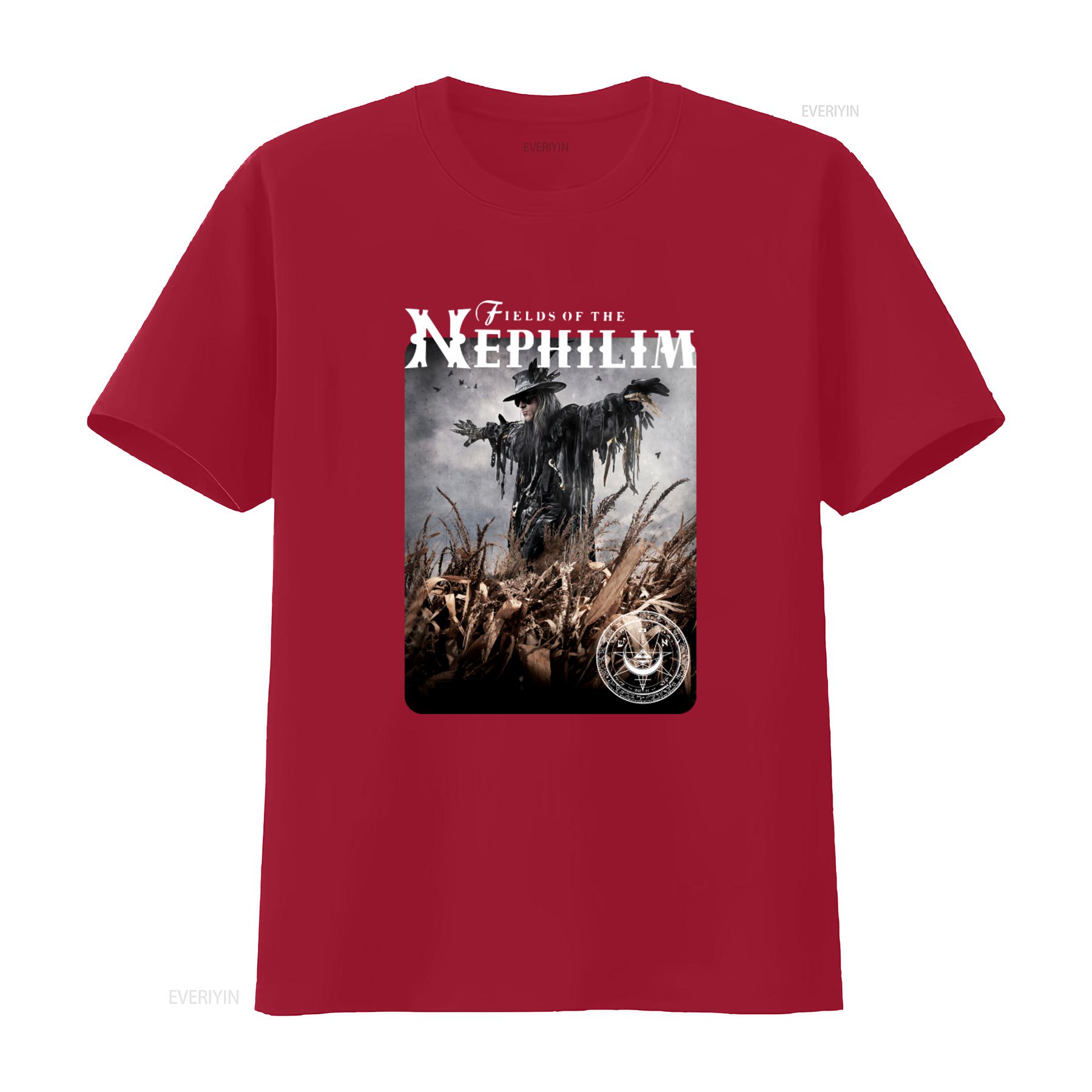 

Fields of the Nephilim Gothic Style T Shirt with Unique Scarecrow Design for Men vintage Washed graphic designer clothes S