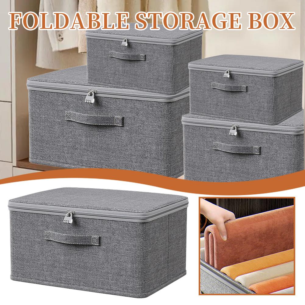 Large Foldable Fabric Storage Box Multi Purpose Closet Organizer Collapsible Stackable Storage Bins with Lid for Clothes Storage