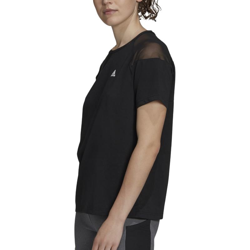 Adidas Aeroready Womens Running Series Training Moisture-Wicking Crew Neck Short Sleeve T-Shirt Women Tops Black GD4542