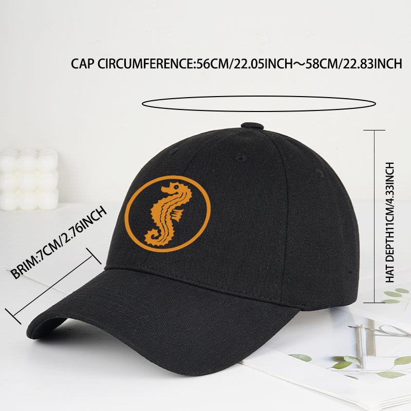 Seahorse SoftTop Baseball Cap Minimalist Ocean Style Unisex Beach Vacation Travel Daily Commute For Ocean Lovers Holiday Gif
