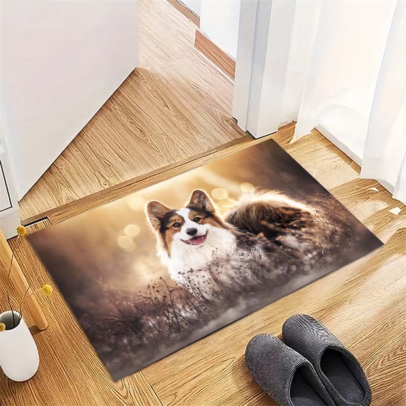 

Realistic Grey Wolf in Snow Doormat, Wild Animal Non-Slip Floor Mat for Nature Lover Home Decor 40x60cm( 15x23in )