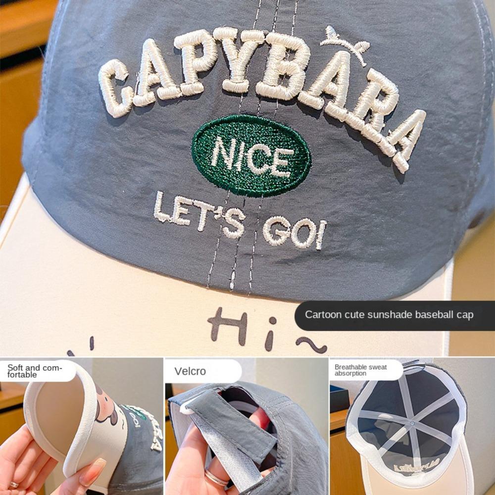 Capybara Kids Baseball Cap Lightweight Kids Sunscreen Cap Cute Children Summer Hat  Outdoor