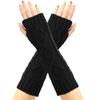 Retro Diamond Knit Wool Fingerless Gloves: Warm Half-Finger Wrist & Arm Warmers