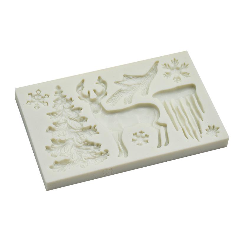 Christmas Reindeer & Snowflake Silicone Mold for Cake Decoration & DIY Baking