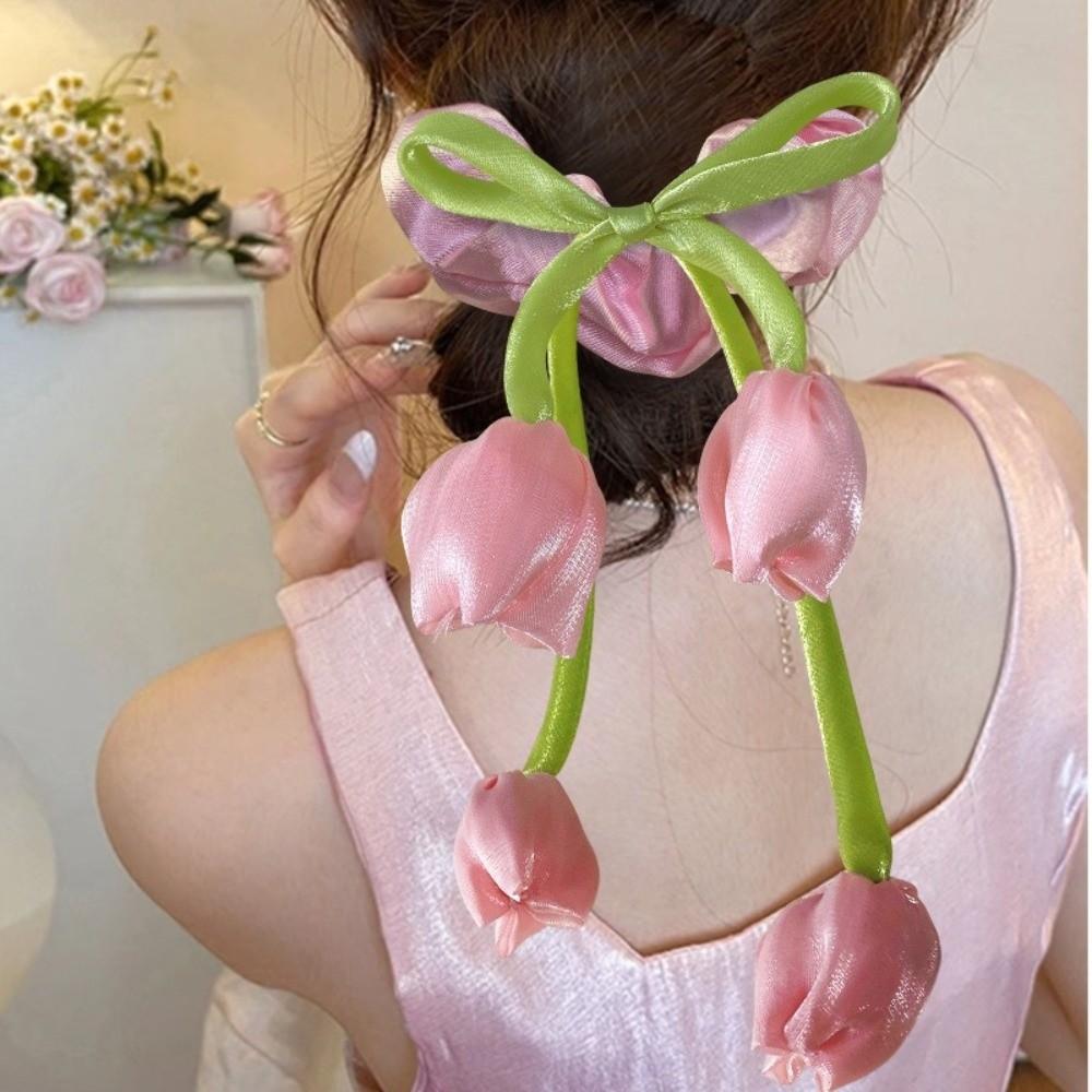 5Pcs Ornaments Tulip Lace-up Straps DIY Hair Cord Accessories Curtains Tie Rope Cake