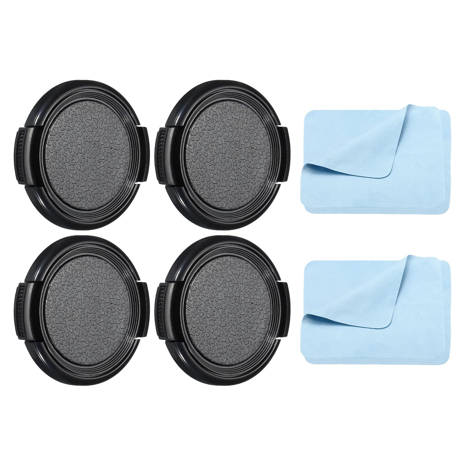 

PATIKIL Camera Lens Cap 4pcs Side Pinch Front Lens Cover with Microfiber Cleaning Cloth for Screw Universal DSLR Lens 40.5mm