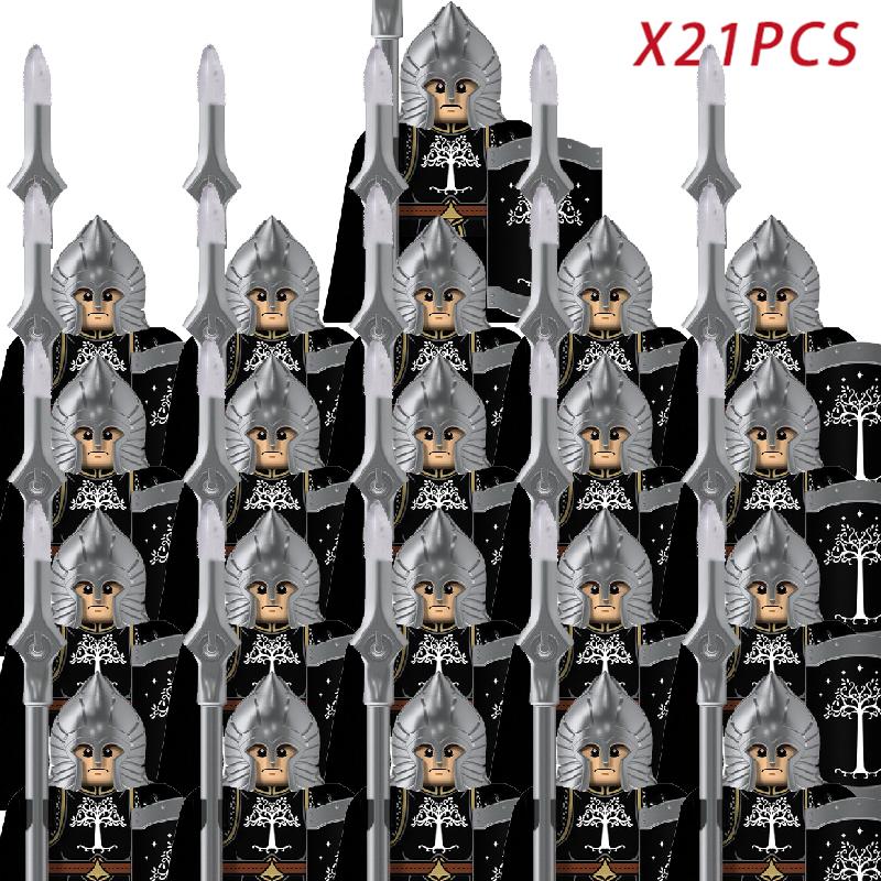 New 8pcs/lot MOC Uruk-hai Orc Army Group Orcus Figures Model Building Blocks LOTR Bricks Medieval Toys for Children gifts