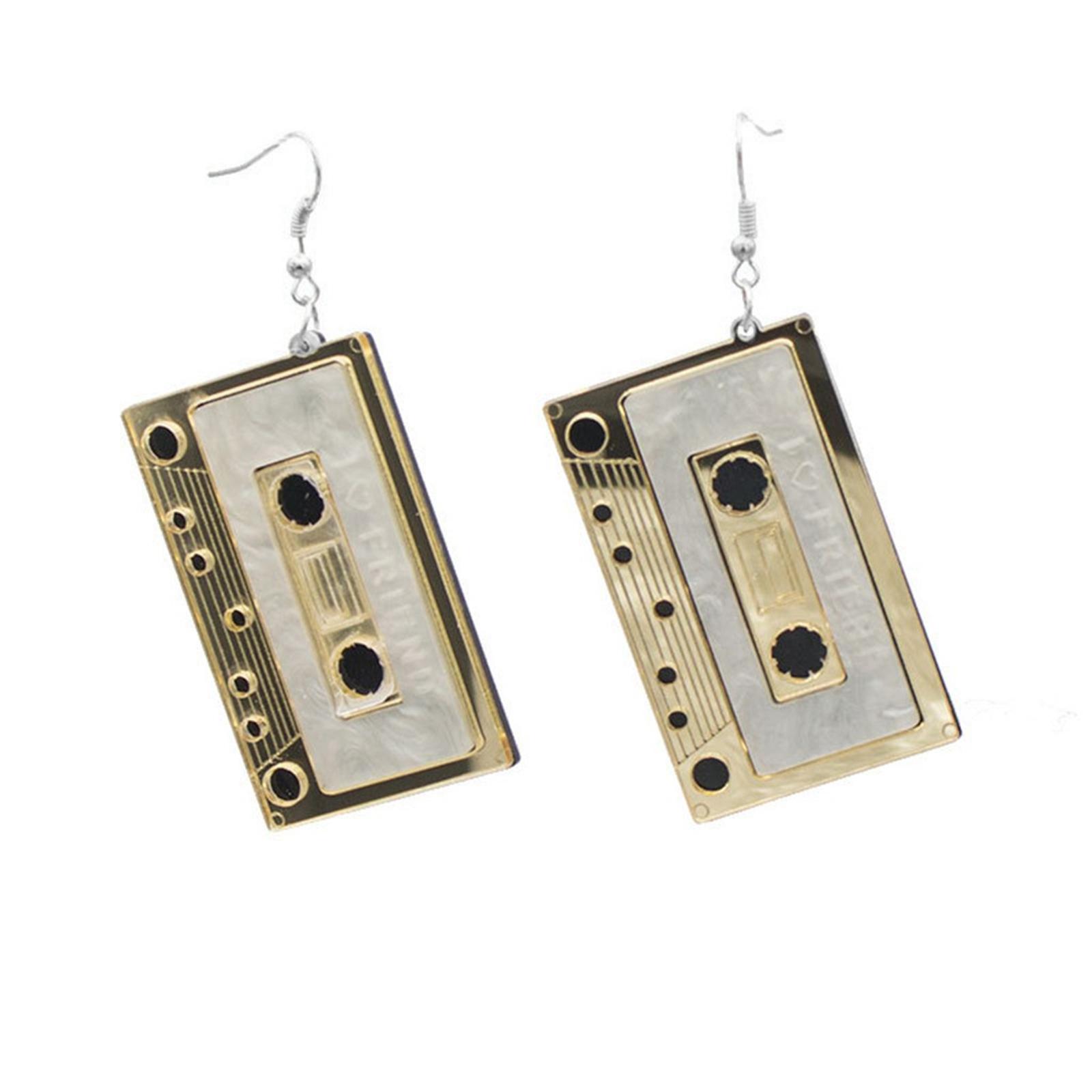 

CutieJewelry Cassette Tape Dangle Cute Women s Drop Pretty Earrings One Size золотой